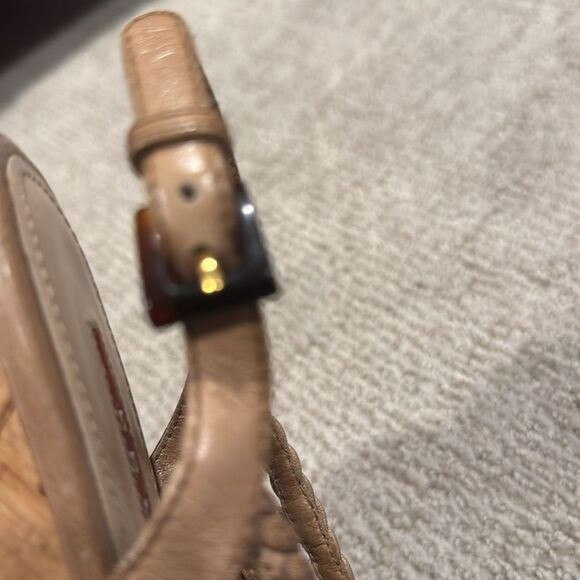 Prada Beige Braided Wedge Sandals Size 37.5 Authentic! - Picture 7 of 14